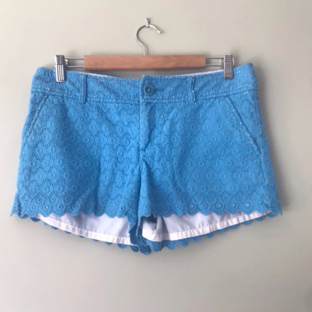 Lilly Pulitzer Blue Walsh Short with Eyelet Lace